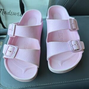 Pink Kids Slide Sandals with Adjustable Buckles